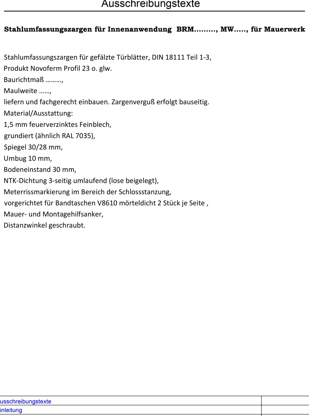 Profil 23 Ausschreibungstexte