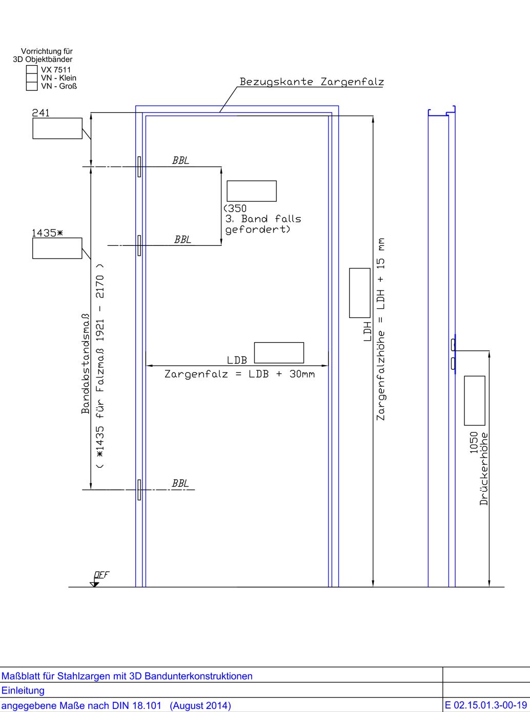 Massblatt Bandsitz BUK 3D