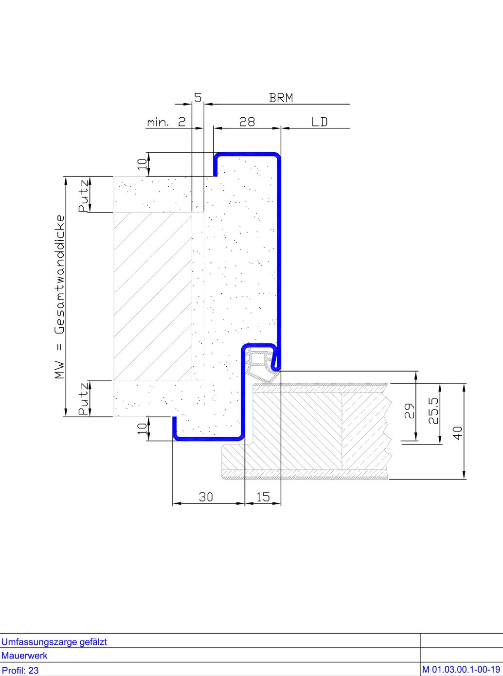 Umfassungszarge gefaelzt 23