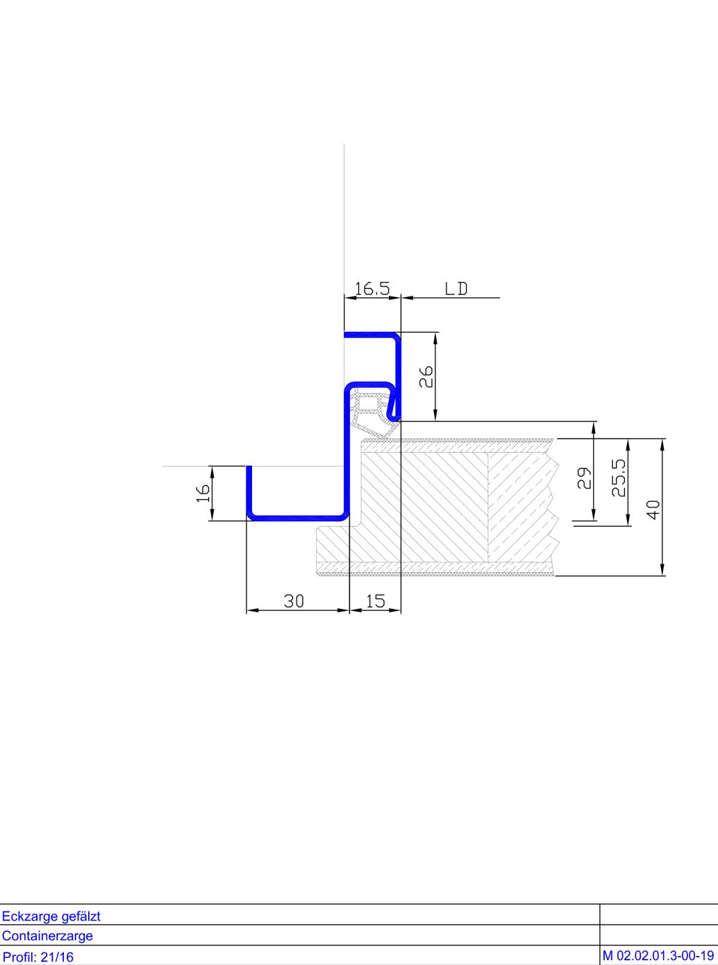 Eckzarge Profil 21-16