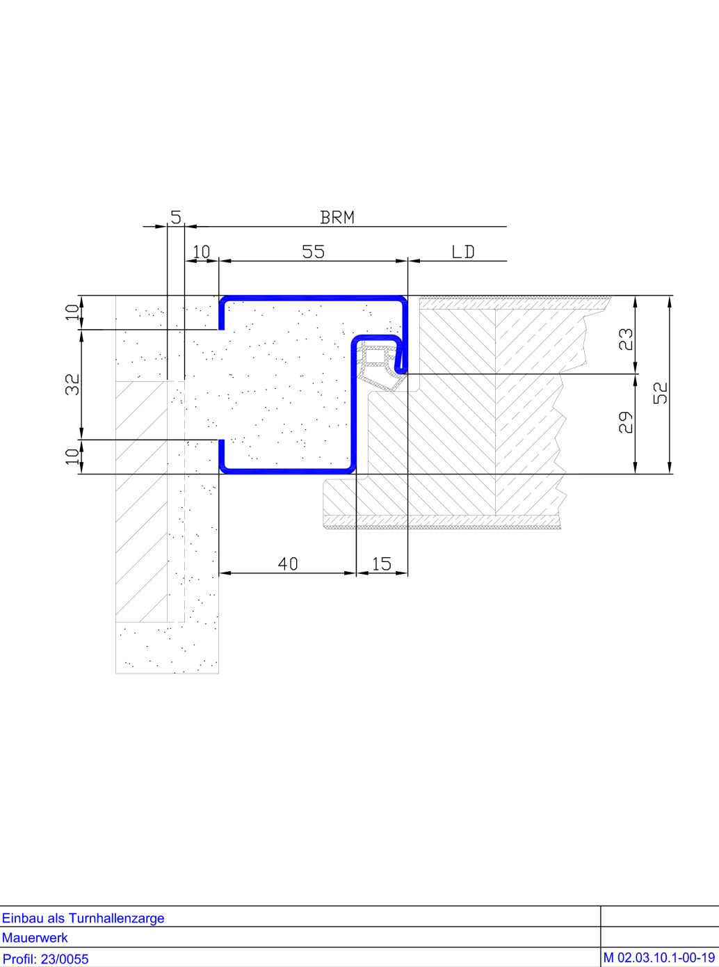 Einbau als Turnhallenzarge 23-0055