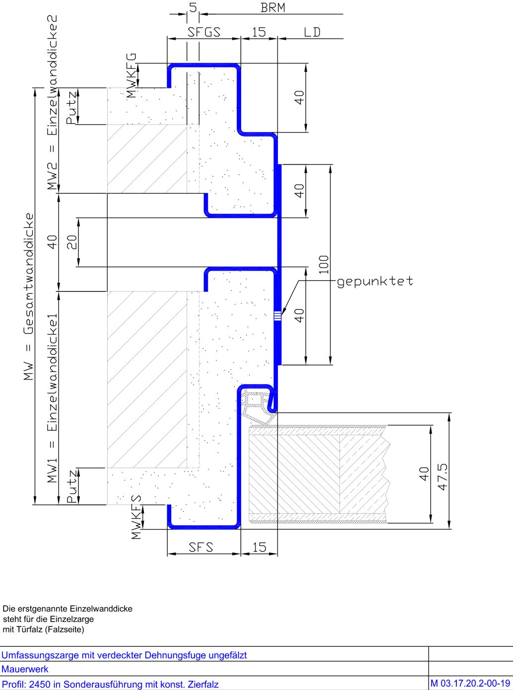 mit verdeckter Dehnungsfuge und Zierfalz