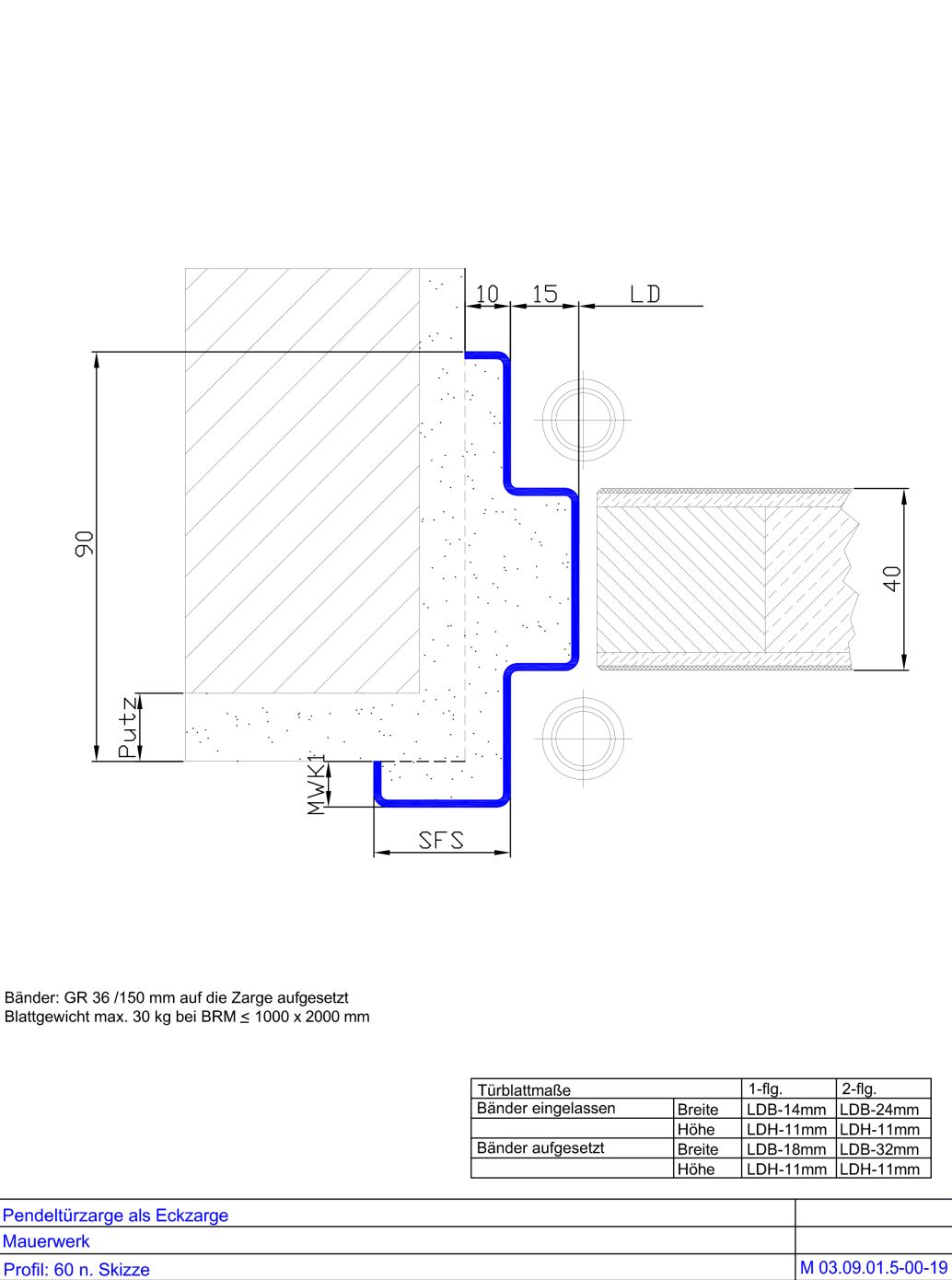 Pendeltuerzarge nach Skizze