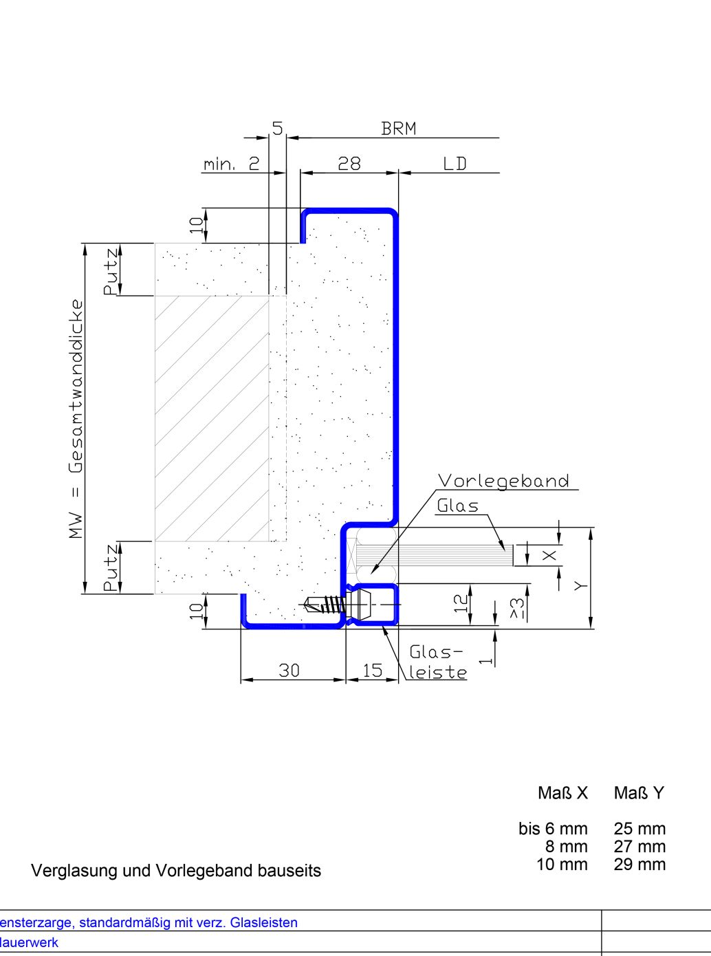 Profil 30 mit verz. Glasleisten