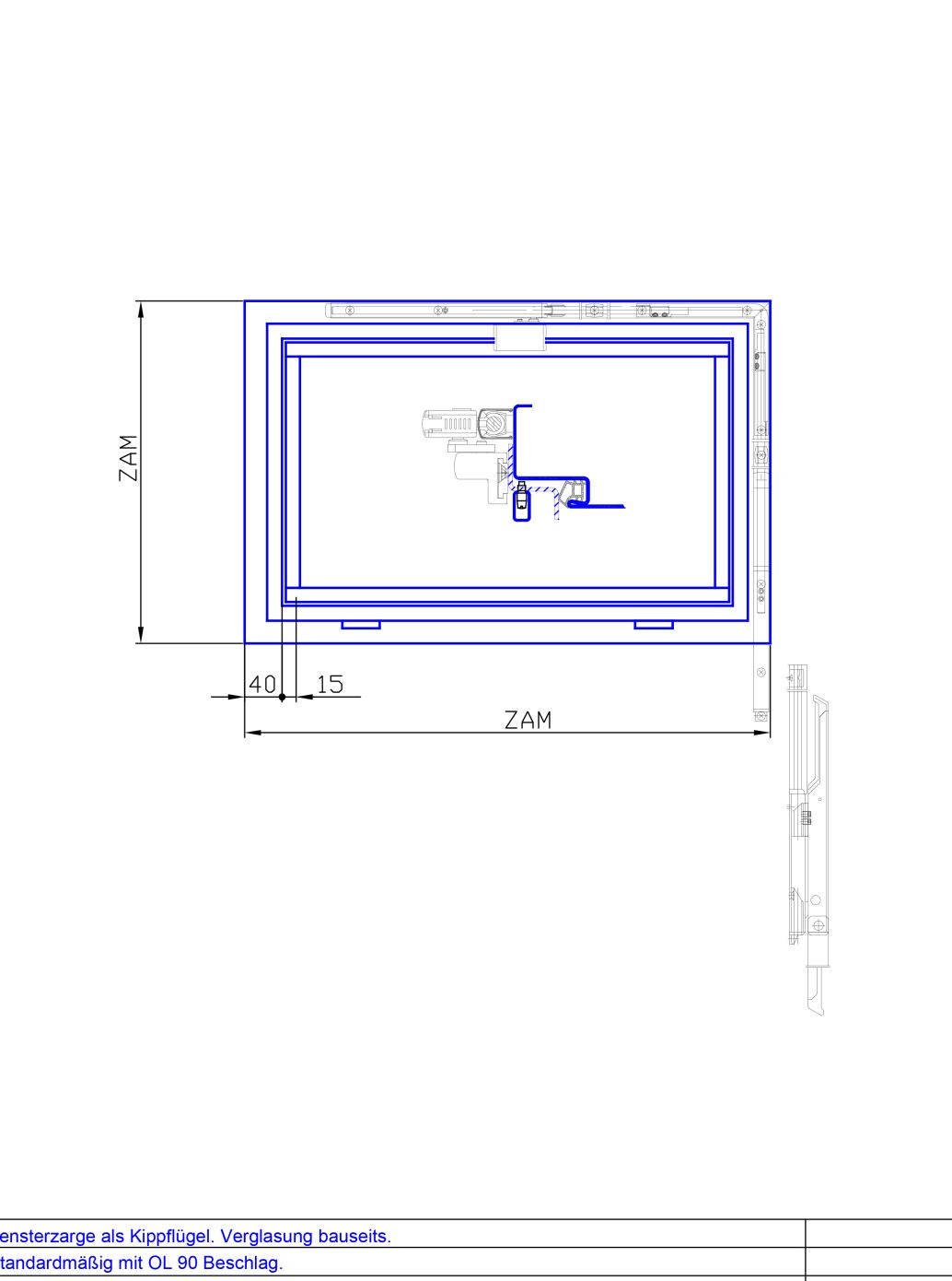 Beschlag Fenster 90